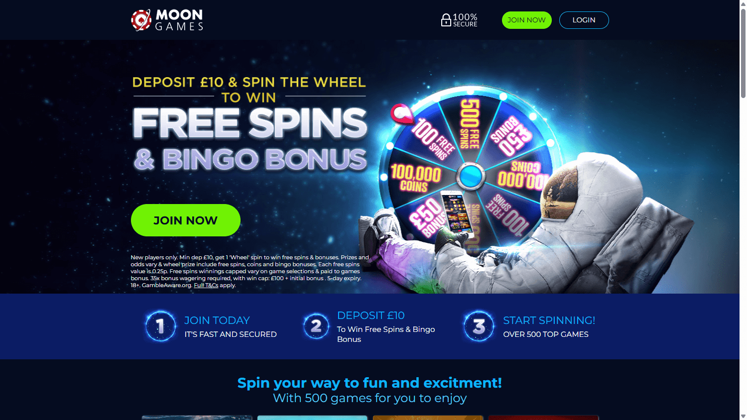 Moon Games Casino Desktop screenshot